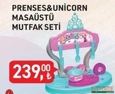 PRENSES & UNİCORN MASAÜSTÜ MUTFAK SETİ OYUNCAK